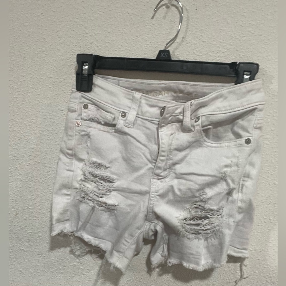 White jean shorts